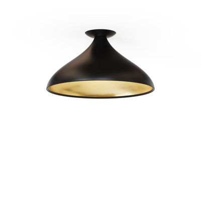 Swell Single Wide Flush Lamp (Black Exterior, Brass Interior)