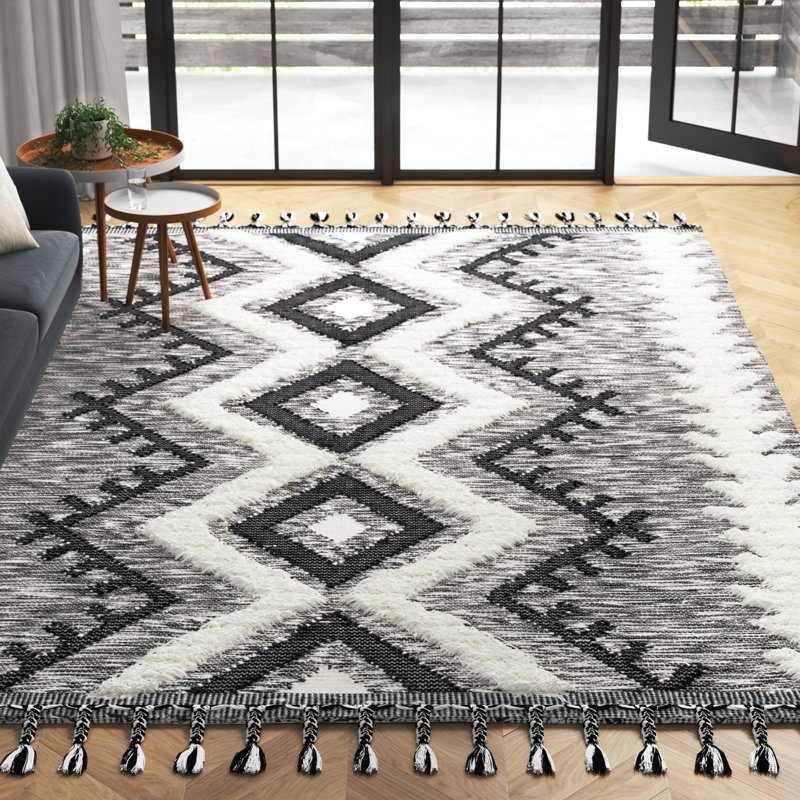 Tapis ivoire / noir Thames 462, Rectangle 9 pi x 12 pi