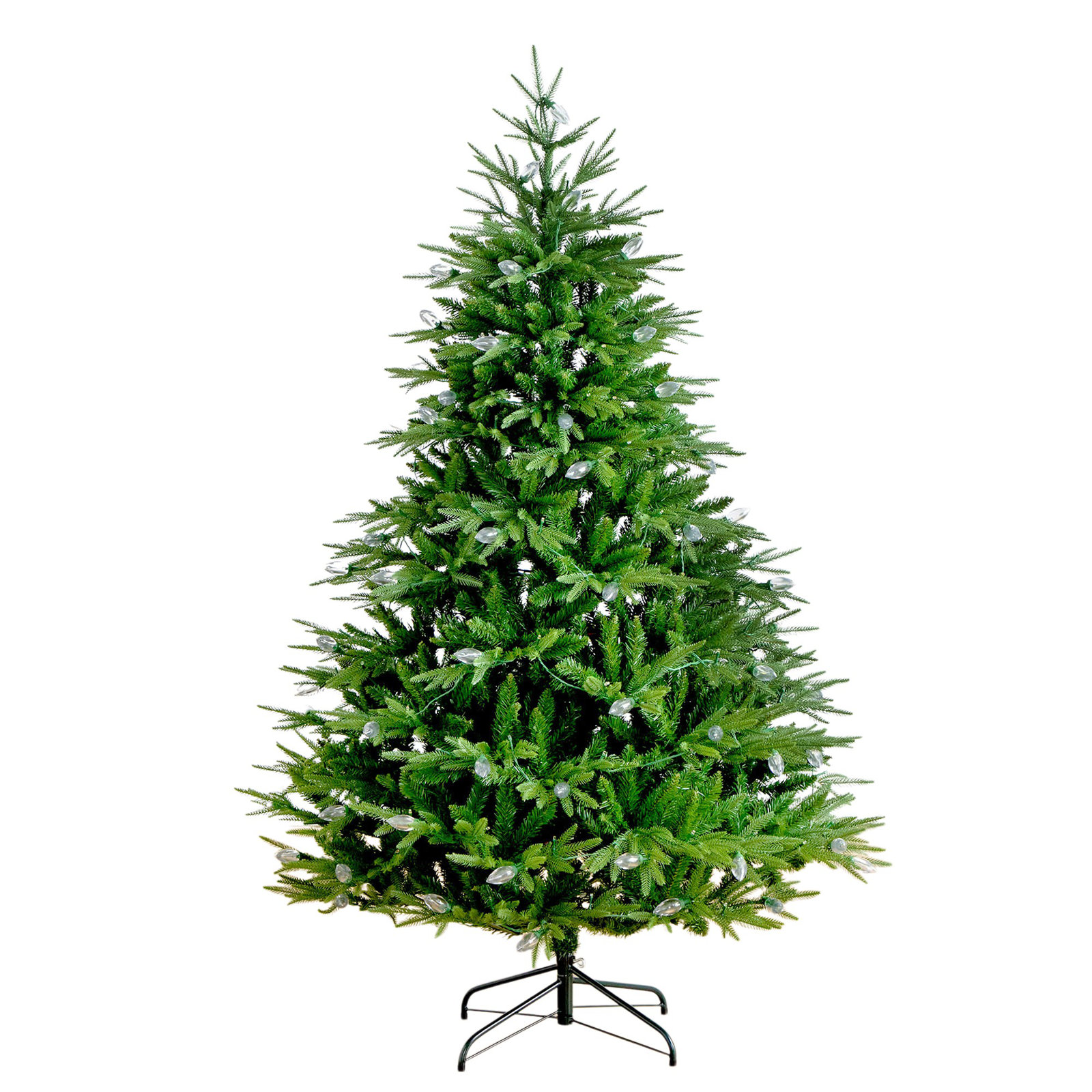 7Ft. Pre-Lit Artificial Luxembourg Pine Christmas Tree With 340 Multicolored Traditional Bulb LED Lights