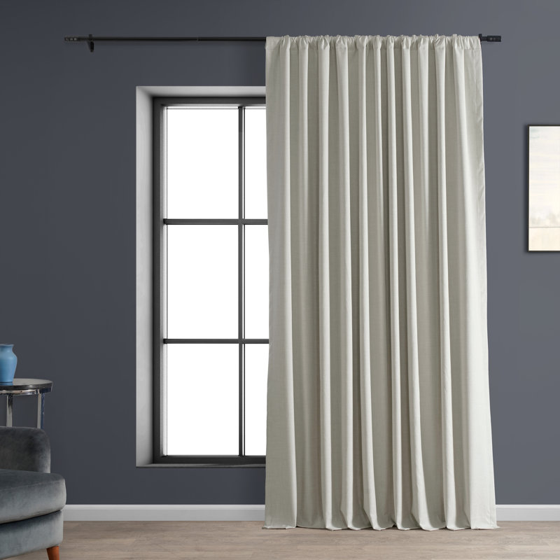 Dondie Extra Wide Performance Polyester Hotel Blackout Curtains - Single Panel Drapes, 100" W x 96" L, Warm White