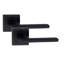  5 Pairs Leon Design Straight Door Handles on Square Rose in Matt Black Finish - 52mm x 52mm Backplate