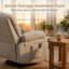 Fauteuil inclinable de massage surdimensionné et chauffant avec fauteuil berçant et pivotant-1923453928