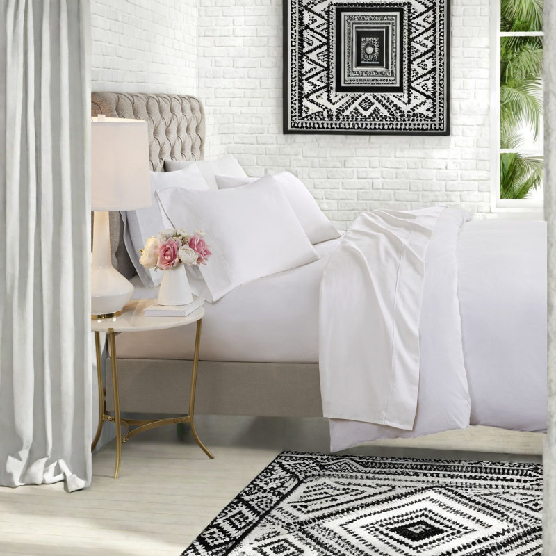 Cooling Sheets & Pillowcases, Queen Cotton Blend 600 Thread Count, Modern Home