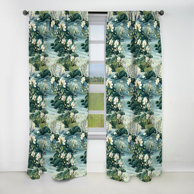 Mangrove Serenity Tropical Motif II - Rideau floral - Rideau occultant floral - 1 panneau