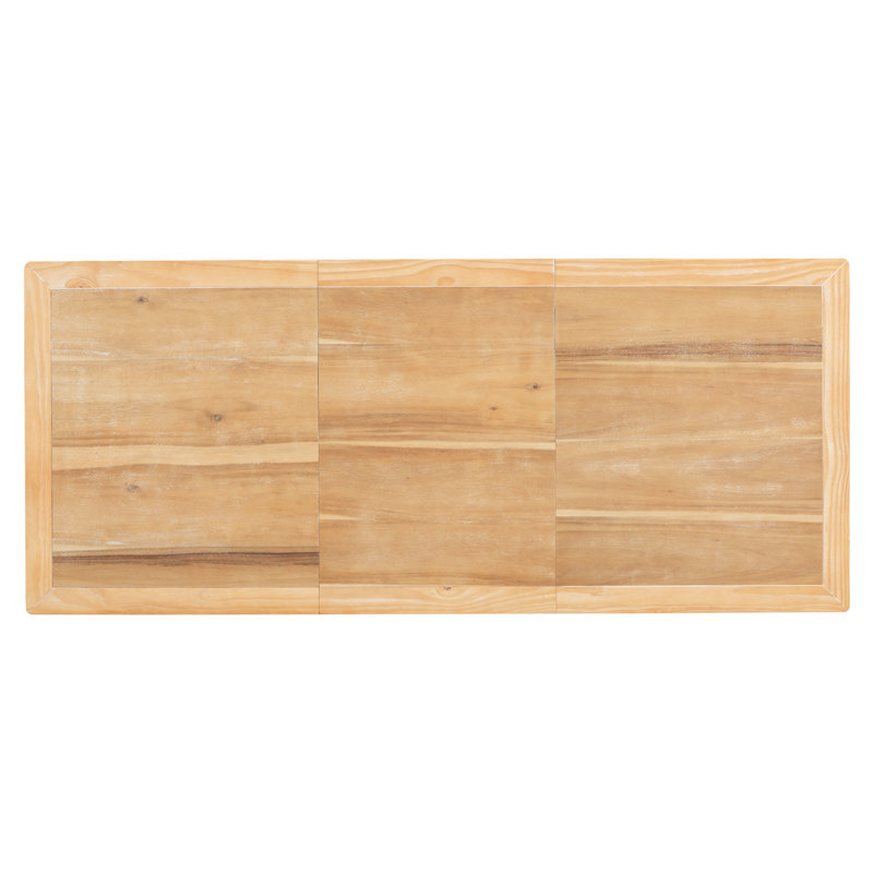 Table de salle à manger extensible avec rallonge de 23,6 pouces - structure en bois massif et attrait rétro pour 8 personnes élégantes, extensible, peut accueillir 8 personnes