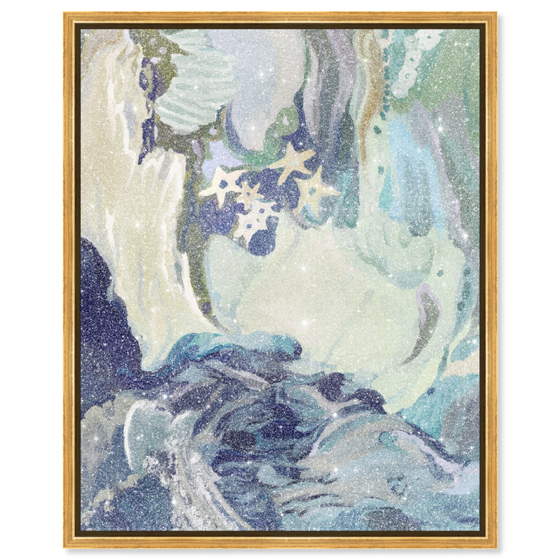 Mermaid Dreams Print by Oliver Gal, 21"H x 17"W, Gold Floater Frame