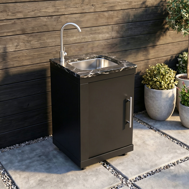 Akoah Outdoor Kitchen SS304 Stainless Steel Freestanding Sink Cabinet