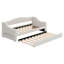 Lit de jour simple TG capitonné en lin - conception de canapé-lit, ceinture à DEL et lit gigogne inclus-457259673