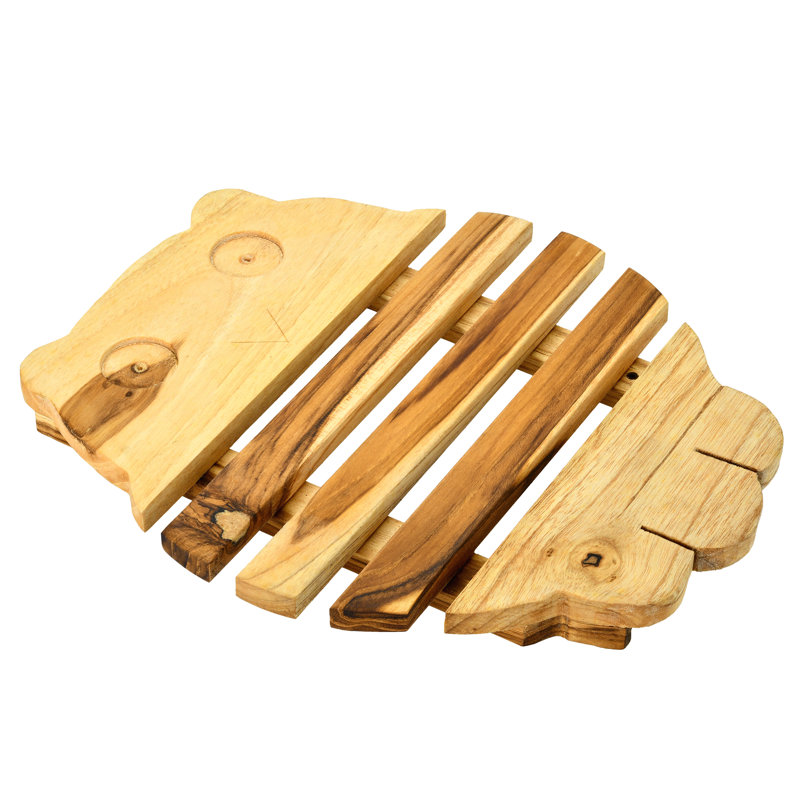 Élégant plateau de service en bois de palmier sculpté