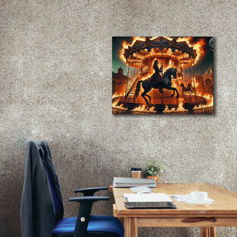 «Midnight Ride» par Rey Klimt, art mural, H 26 po x l 34 po
