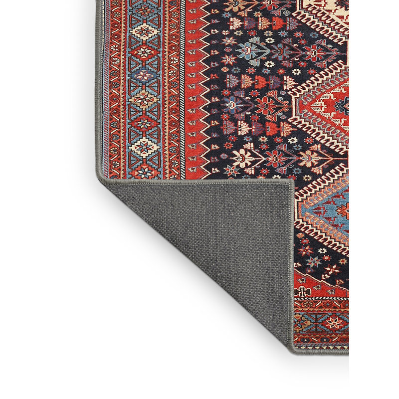 Tapis rouge / bleu marine Southwestern, Rectangle 5 pi x 7 pi