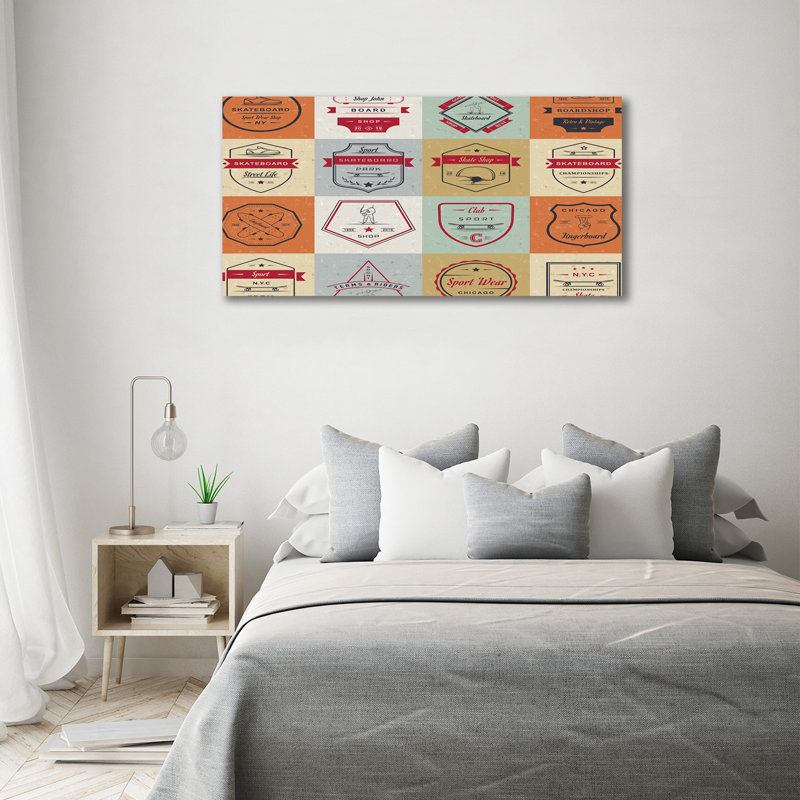 Skateboard Signs - Print, Canvas, 70cm H x 140cm W x 2cm D