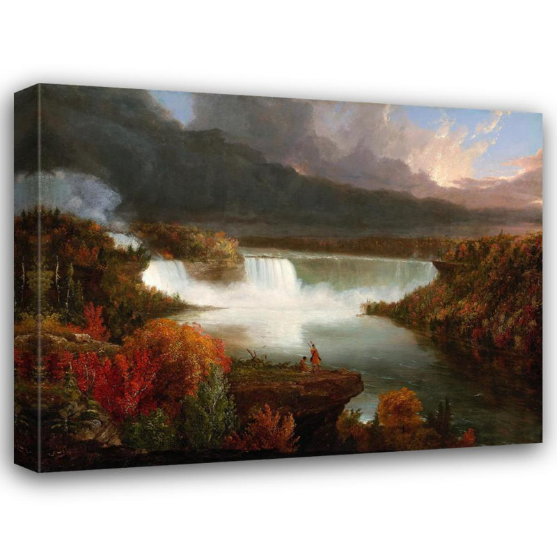 «Distant View of Niagara Falls» par Thomas Cole - Art mural sur toile tendue avec châssis, H 40 po x l 28 po
