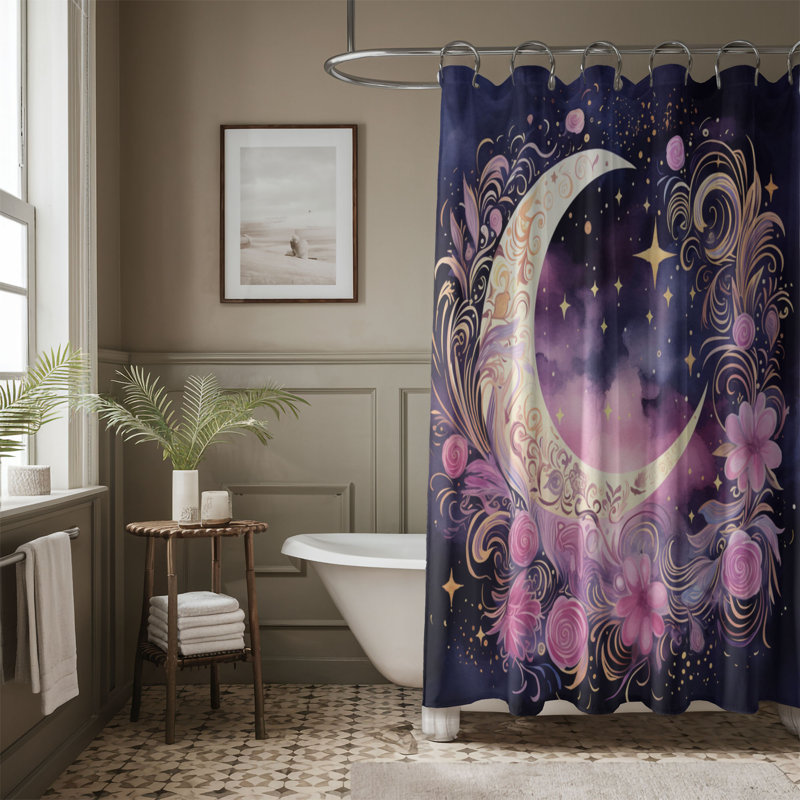 Rideau de douche standard 1 pièce Celestial Drift, H 74 po x l 71 po