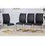 Chaise arquée, ensemble de 4 chaises de salle à manger en polyuréthane à haute résilience avec pieds arqués en métal.-121093784-121093791-121093790