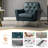 Johan Faux Leather Armchair With Metal Legs and Tufted Back-69986081