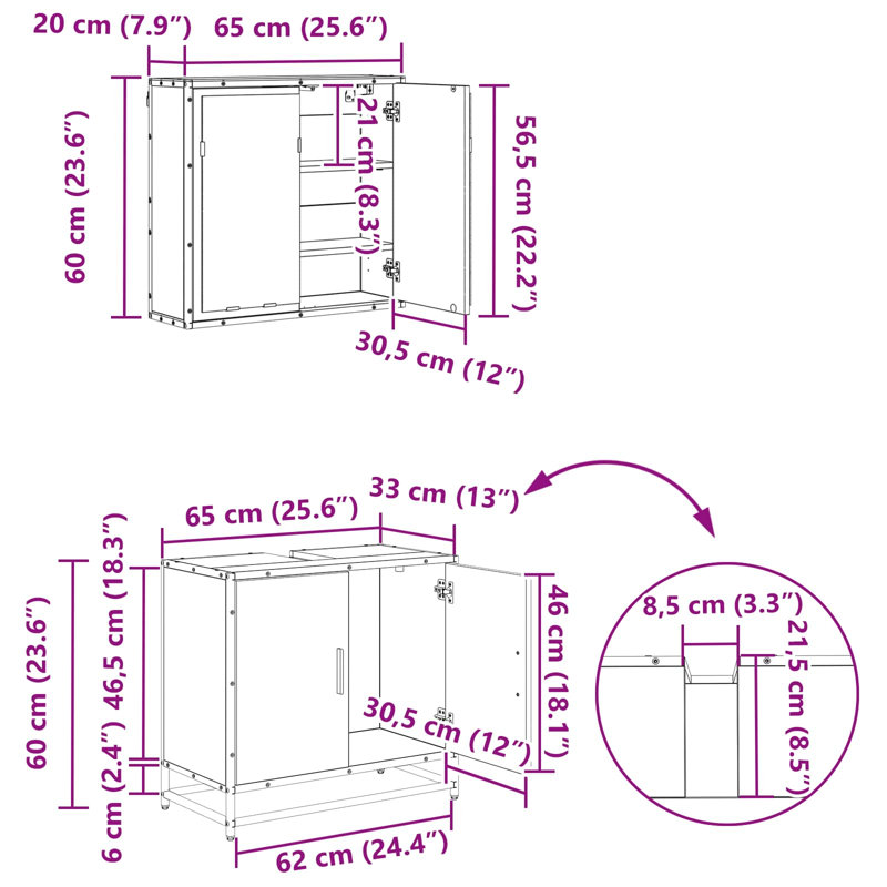 Vanity & Mirror Set