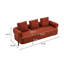 Canapé 3 places orange de 198 cm (78 pouces) avec 3 coussins, idéal pour le salon, la chambre ou un appartement - Assise confortable, coussins modernes, spacieux et confortable.