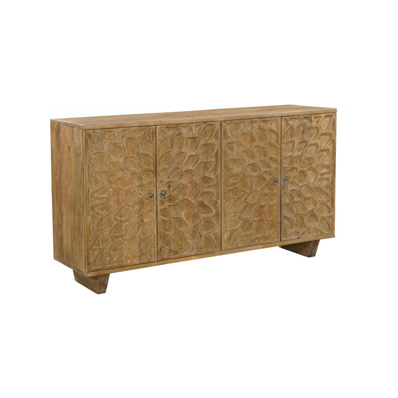 4-door Carved Solid Wood Sideboard