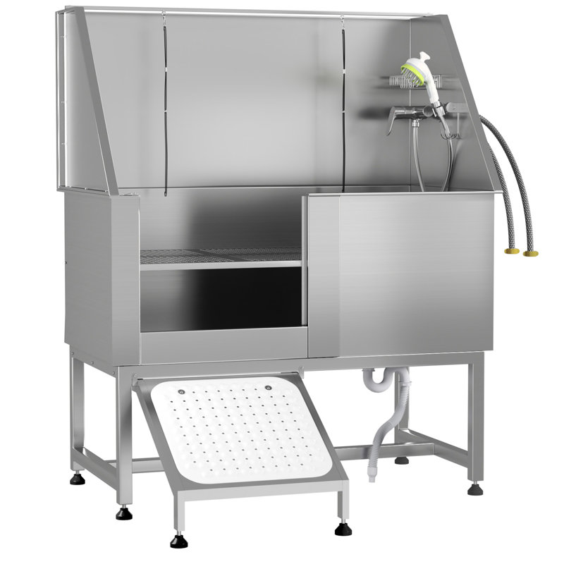 Station de lavage professionnelle pour chien en acier inoxydable 