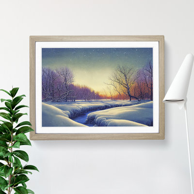 A Winter Forest Stream - Single Picture Frame Print