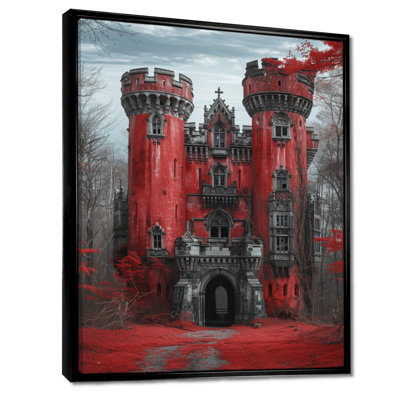 Monochromes gris rouge, automne, Angleterre, château II - châteaux, art mural