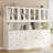 Book Cabinet Storage Bookcase, 5-Tier Modern Bookshelves With 3 Large Drawer And Glass Door(A+B)-1735820455