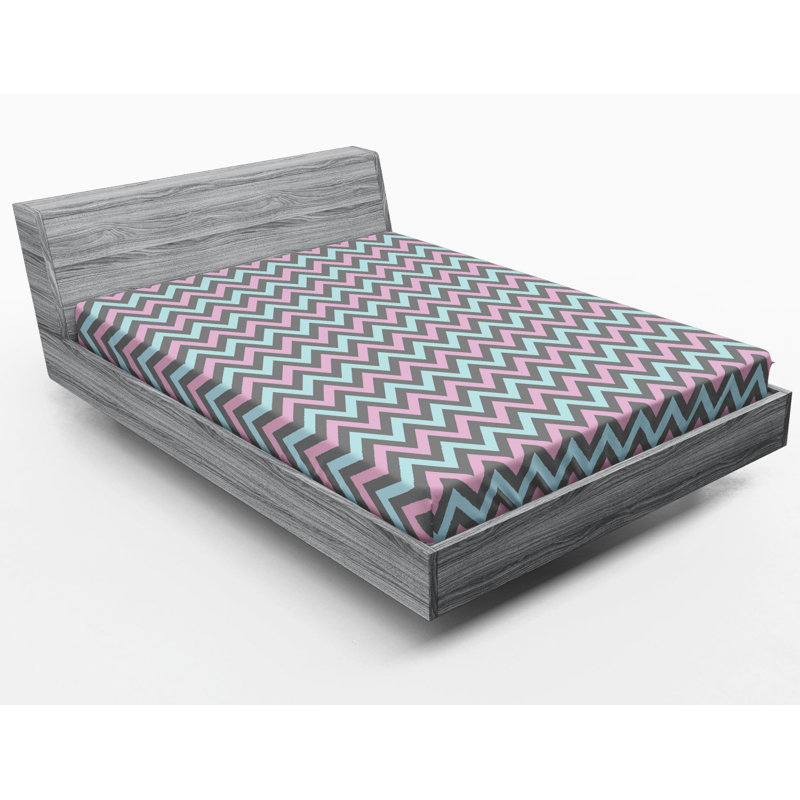 Microfiber Chevron Fitted Sheet, Full Fitted Sheet