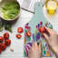 Multicolore, planche à découper en verre trempé coloré Ambesonne