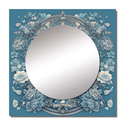 Divine Goddess Yogini In Divine Blue II - Yoga Large Square Mirror Wall Decor For Bedroom