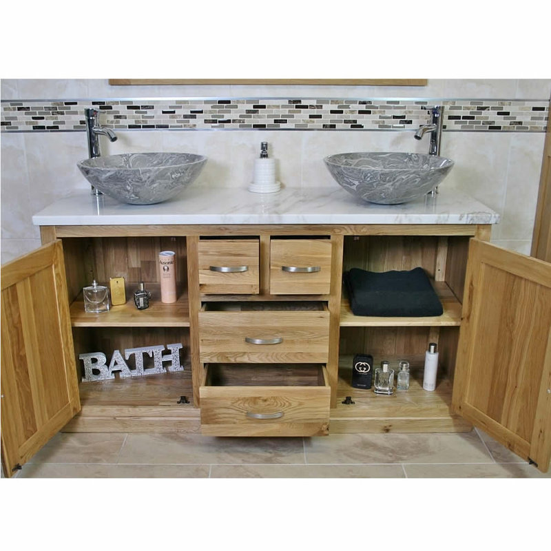 Dedmon 1430mm Free-Standing Double Vanity Unit with Ceramic basin & Tap., Grey
