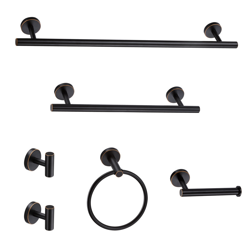 6-Piece Bath Hardware Set 24&16 in. with Mounting Hardware, Oil Rubbed Bronze