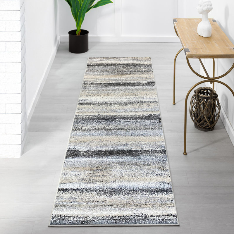 Tapis gris / beige Ellensburg, Tapis de couloir de 2 pi x 7 pi