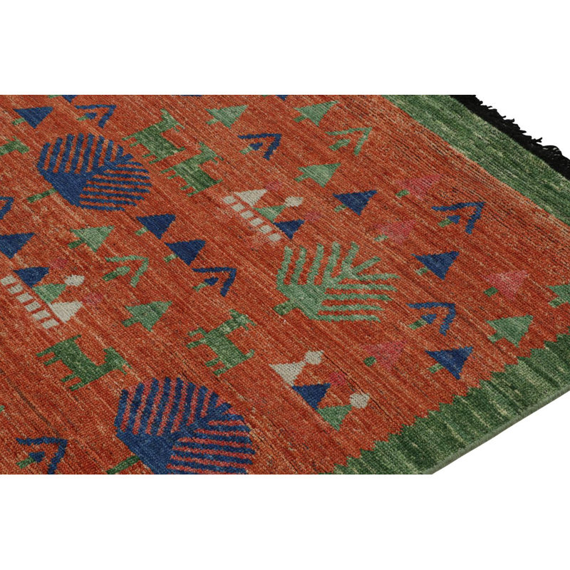 Burano Handmade Kilim Wool Animal Print Area Rug, Runner 3' x 8'