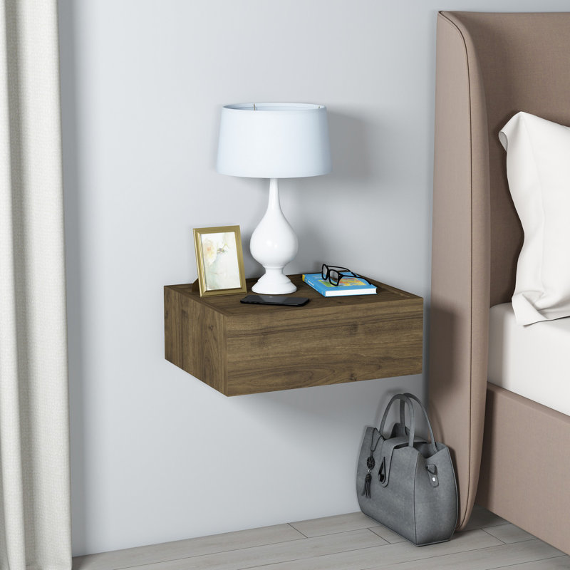 Locelso 40cm W 100% Chipboard Bedside Table, Brown