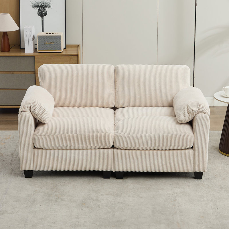60.6'' Modular Loveseat Sofa, Beige