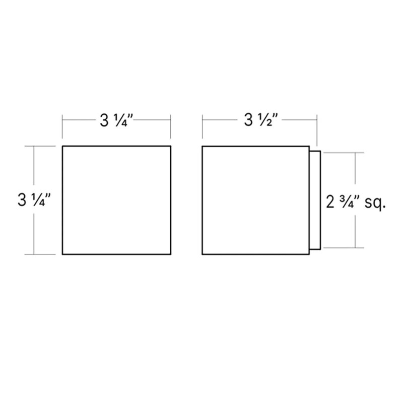 Qube 2 - Light LED Flush Mounted Sconce, Textured White, 3.25" H x 3.25" W x 3.5" D