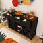 Buffet en bois 55,00 po avec tablettes réglables, treillis métallique et tiroirs-482433647