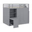 Loft Bed With Wardrobe,Desk And Shelves-1175811251