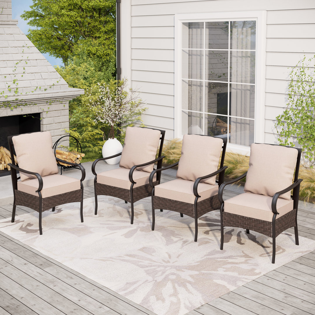 Patio Dining Chairs Set  Of 4 (Set of 4) Alphamarts