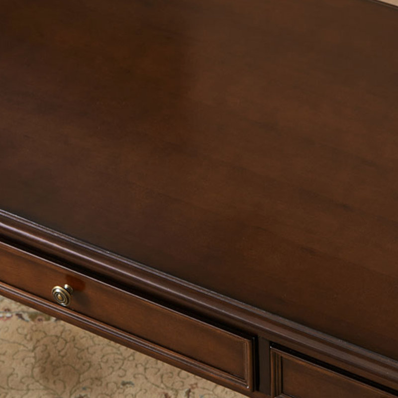 Bureau d'écriture rétro brun foncé de style américain, H 30,7 po x l 62,99 po x P 29,52 po