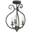 Plafonnier semi-encastré géométrique de style lustre 12" 3 lumières
