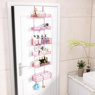 Over Door Organizer With 6 Large Capacity Metal Baskets - Separable Hanging Storage Rack For Bathroom Kitchen Bedroom Pantry Closet Organization