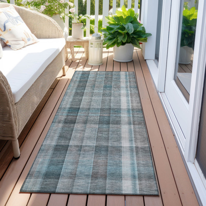 Alfonzo Washable Striped Indoor / Outdoor Rug, Runner 2'3" x 7'6"