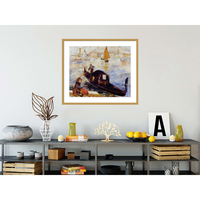 «Gondola on the Grand Canal in Venice» par Pierre-Auguste Renoir, impression giclée encadrée, H 33,5 po x l 38,91 po