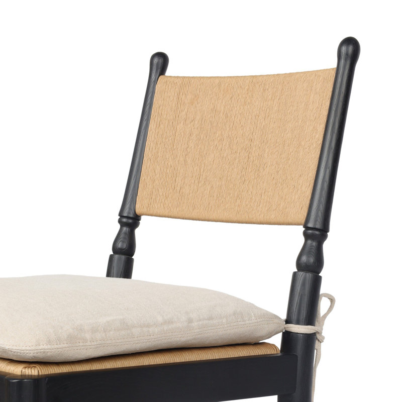Fayth Dining Chair with Cushion, Dune Linen, Stained Black Ash