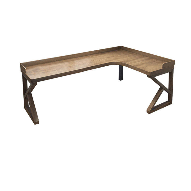 Bureau rectangulaire en bois massif noyer clair, Retour à droite, H 29,53 po x l 70,87 po x P 47,24 po