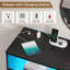 Commode moderne pour chambre à coucher, commode avec tiroirs sans poignée, commode avec lumières à DEL et station de charge, dimensions 50,4 po x l 15,7 po x 36,7 po-2126468626