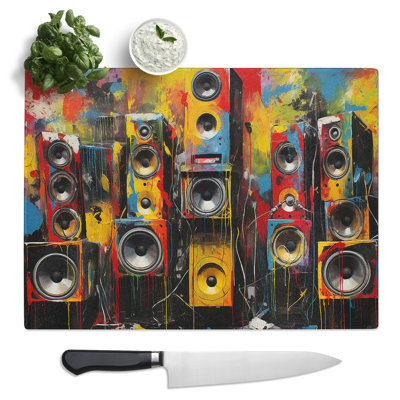 Speakers Expressionism  Glass Chopping Board