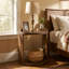 Table de chevet en bois massif 23,6 po, table de chevet demi-lune avec tablette ouverte pour la chambre à coucher, petits espaces-1903107478-2122434475